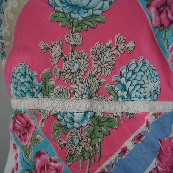 Vintage BCBG Dresses Y2k Midi Dess Bias Cut Cotton Sun Dress S Made in USA Flora - Picture 3 of 9